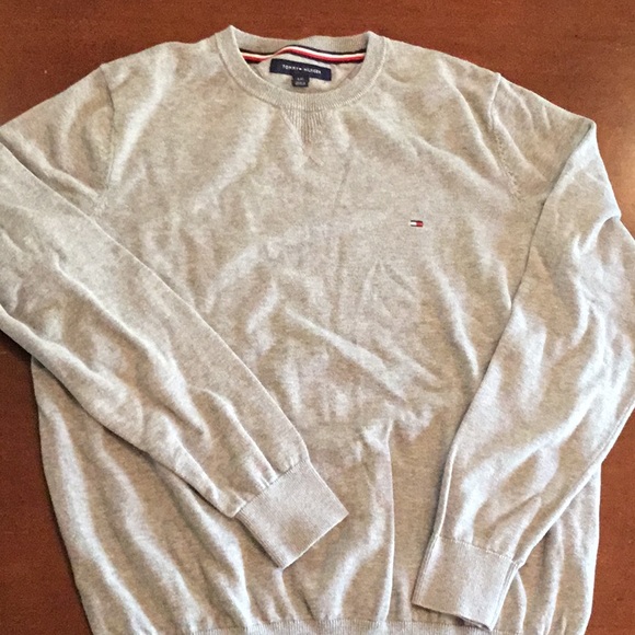 Tommy Hilfiger gray cotton sweater size large - Picture 1 of 7